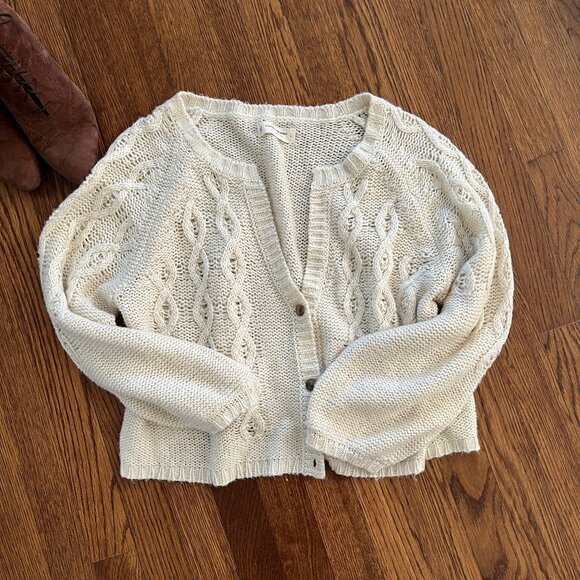 Lucky Brand Soft Cardigan -Ivory - Light Layer - L - Acrylic - VGUC - So Soft! - Picture 4 of 13